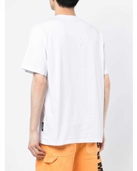 weißes besticktes T-Shirt mit einem Rundhalsausschnitt von MSGM