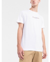 weißes besticktes T-Shirt mit einem Rundhalsausschnitt von Missoni