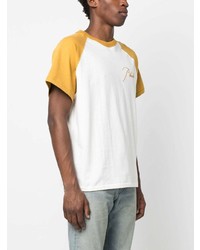 weißes besticktes T-Shirt mit einem Rundhalsausschnitt von Rhude