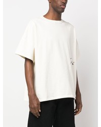 weißes besticktes T-Shirt mit einem Rundhalsausschnitt von Rhude