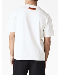 weißes besticktes T-Shirt mit einem Rundhalsausschnitt von Heron Preston