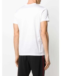 weißes besticktes T-Shirt mit einem Rundhalsausschnitt von Moncler