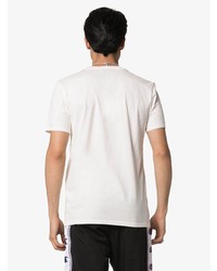 weißes besticktes T-Shirt mit einem Rundhalsausschnitt von MAISON KITSUNÉ