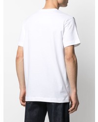 weißes besticktes T-Shirt mit einem Rundhalsausschnitt von Calvin Klein Jeans