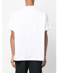 weißes besticktes T-Shirt mit einem Rundhalsausschnitt von Burberry