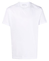 weißes besticktes T-Shirt mit einem Rundhalsausschnitt von Manuel Ritz