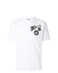 weißes besticktes T-Shirt mit einem Rundhalsausschnitt von McQ Alexander McQueen