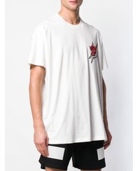 weißes besticktes T-Shirt mit einem Rundhalsausschnitt von Givenchy