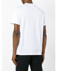 weißes besticktes T-Shirt mit einem Rundhalsausschnitt von Salvatore Ferragamo
