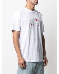 weißes besticktes T-Shirt mit einem Rundhalsausschnitt von Stampd