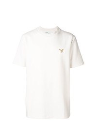 weißes besticktes T-Shirt mit einem Rundhalsausschnitt von Off-White