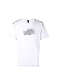 weißes besticktes T-Shirt mit einem Rundhalsausschnitt von Omc