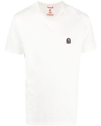 weißes besticktes T-Shirt mit einem Rundhalsausschnitt von Parajumpers