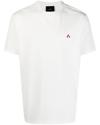 weißes besticktes T-Shirt mit einem Rundhalsausschnitt von Peuterey