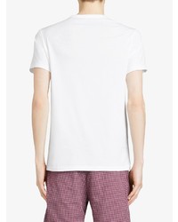 weißes besticktes T-Shirt mit einem Rundhalsausschnitt von Burberry