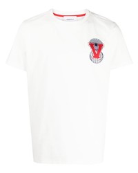 weißes besticktes T-Shirt mit einem Rundhalsausschnitt von Ports V