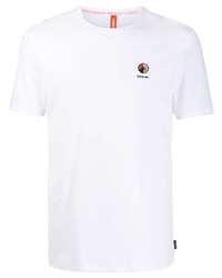 weißes besticktes T-Shirt mit einem Rundhalsausschnitt von Raeburn