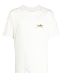 weißes besticktes T-Shirt mit einem Rundhalsausschnitt von rag & bone