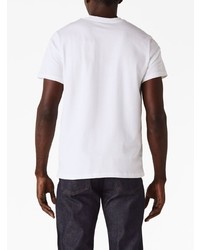 weißes besticktes T-Shirt mit einem Rundhalsausschnitt von A.P.C.