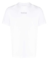 weißes besticktes T-Shirt mit einem Rundhalsausschnitt von Sandro Paris