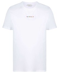 weißes besticktes T-Shirt mit einem Rundhalsausschnitt von Sandro Paris