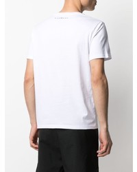 weißes besticktes T-Shirt mit einem Rundhalsausschnitt von John Richmond