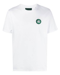 weißes besticktes T-Shirt mit einem Rundhalsausschnitt von Societe Anonyme