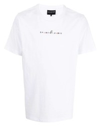 weißes besticktes T-Shirt mit einem Rundhalsausschnitt von SPORT b. by agnès b.