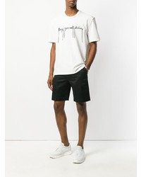 weißes besticktes T-Shirt mit einem Rundhalsausschnitt von Maison Margiela