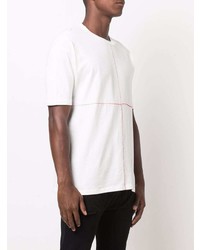 weißes besticktes T-Shirt mit einem Rundhalsausschnitt von Thom Krom