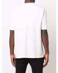 weißes besticktes T-Shirt mit einem Rundhalsausschnitt von Thom Krom