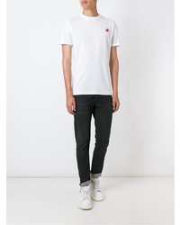 weißes besticktes T-Shirt mit einem Rundhalsausschnitt von McQ Alexander McQueen