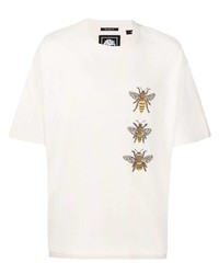 weißes besticktes T-Shirt mit einem Rundhalsausschnitt von Timberland