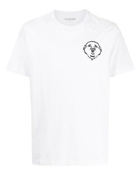 weißes besticktes T-Shirt mit einem Rundhalsausschnitt von True Religion