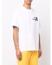 weißes besticktes T-Shirt mit einem Rundhalsausschnitt von Axel Arigato