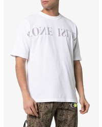 weißes besticktes T-Shirt mit einem Rundhalsausschnitt von Stone Island