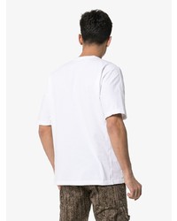 weißes besticktes T-Shirt mit einem Rundhalsausschnitt von Stone Island