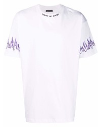 weißes besticktes T-Shirt mit einem Rundhalsausschnitt von Vision Of Super