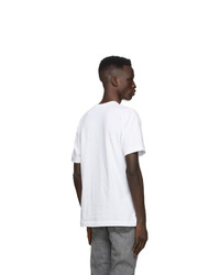 weißes besticktes T-Shirt mit einem Rundhalsausschnitt von Comme Des Garcons Play