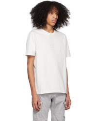 weißes besticktes T-Shirt mit einem Rundhalsausschnitt von C.P. Company