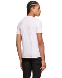 weißes besticktes T-Shirt mit einem Rundhalsausschnitt von Just Cavalli