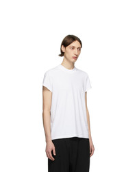 weißes besticktes T-Shirt mit einem Rundhalsausschnitt von Rick Owens DRKSHDW