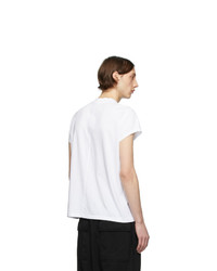 weißes besticktes T-Shirt mit einem Rundhalsausschnitt von Rick Owens DRKSHDW