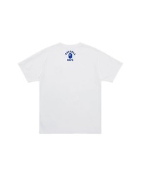 weißes besticktes T-Shirt mit einem Rundhalsausschnitt von A Bathing Ape