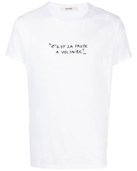 weißes besticktes T-Shirt mit einem Rundhalsausschnitt von Zadig & Voltaire