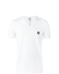 weißes besticktes T-Shirt mit einem V-Ausschnitt von Dolce & Gabbana Underwear