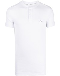 weißes besticktes T-shirt mit einer Knopfleiste von Marine Serre