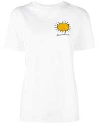 weißes besticktes T-shirt von Christopher Kane