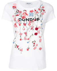 weißes besticktes T-shirt von Dondup