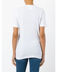 weißes besticktes T-shirt von Dsquared2